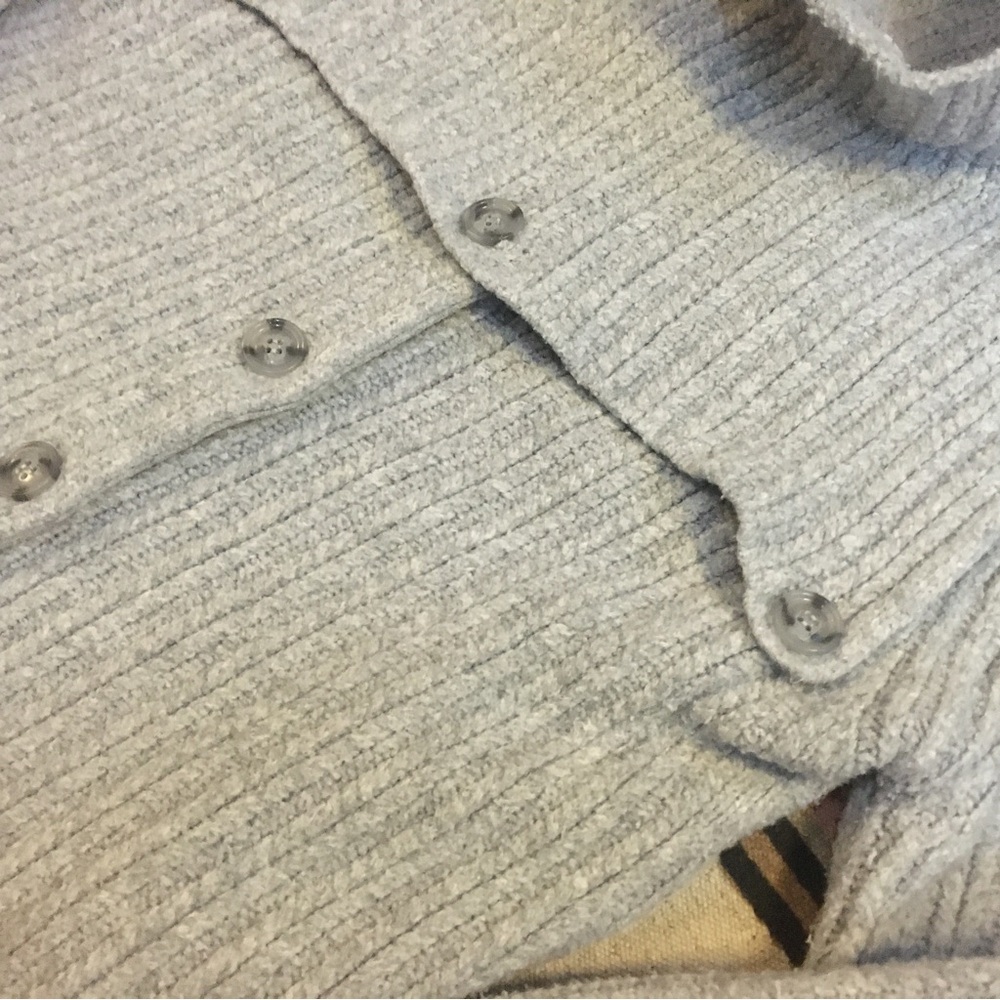 Rosetta Getty SMALL Light Grey knit layered turtleneck sweater & cardigan GUC - Picture 9 of 10